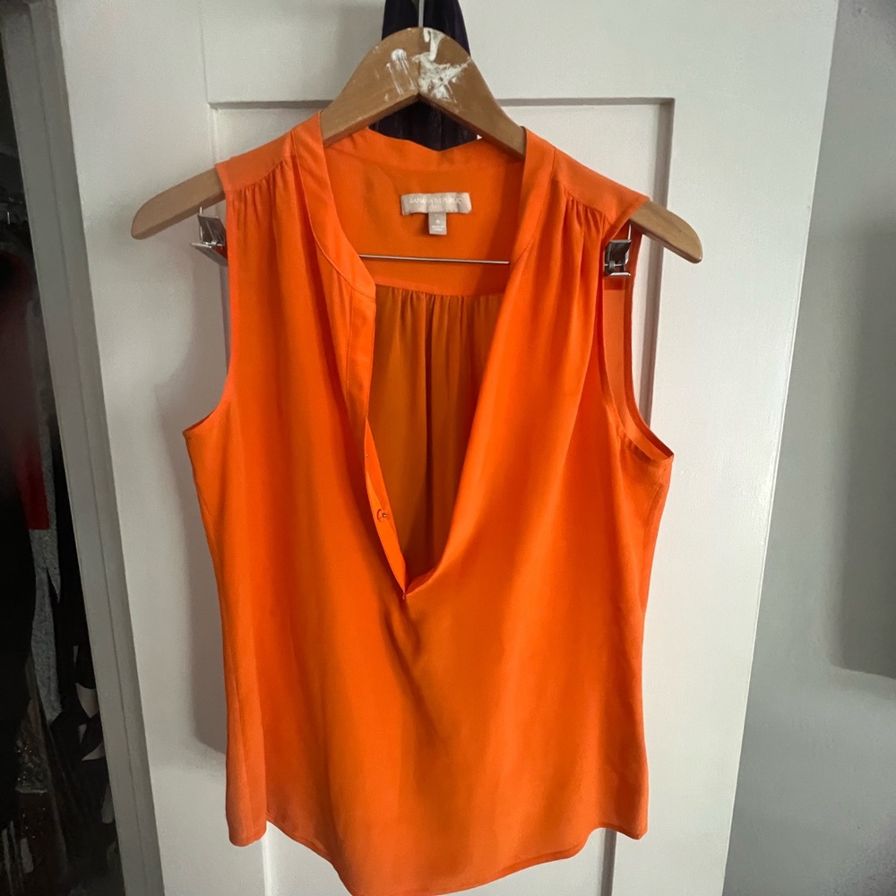Banana Republic Vibrant Orange Sleeveless Blouse